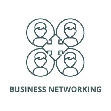 Business networking vector line icon, linear concept, outline sign, symbol Illustrazione stock