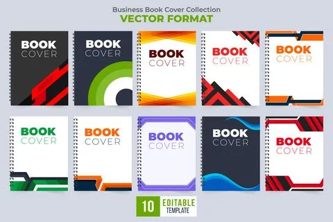 Business notebook cover design bundle with creative shapes. Office statione.. Stockillustratie