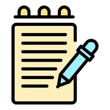 Business notepad icon vector flat Illustrazione stock