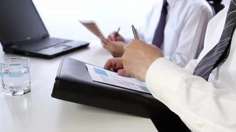 Business notes on meeting Stock Footage 7744494