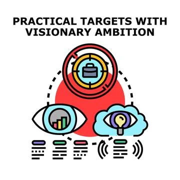 Business objective achieving vision ambition target Stock Illustration