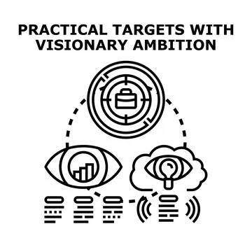 Business objective achieving vision ambition target Stock Illustration