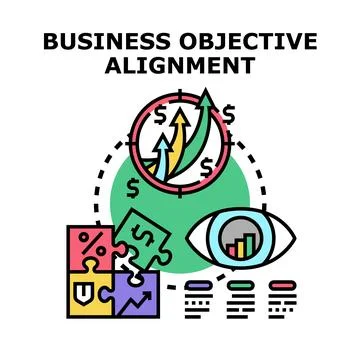 Business objective alignment optimizing company strategy and growth Stockillustratie