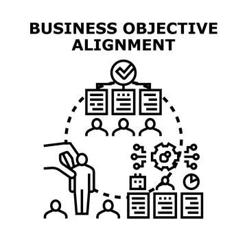 Business objective alignment process with goal setting Stockillustratie