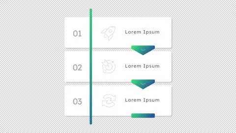 Business objective infographic 3 steps template animation Stock Footage 335745464