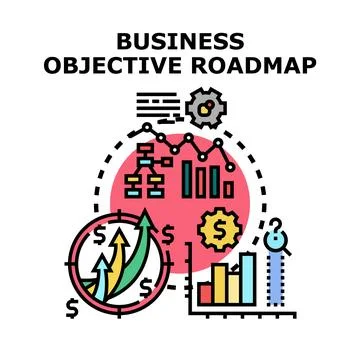 Business objective roadmap planning strategy concept Stock Illustration