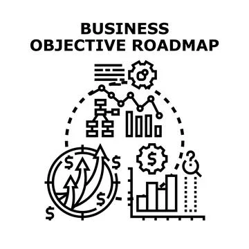 Business objective roadmap planning strategy concept Stock Illustration