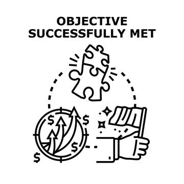 Business objective successfully met concept illustration Stock Illustration