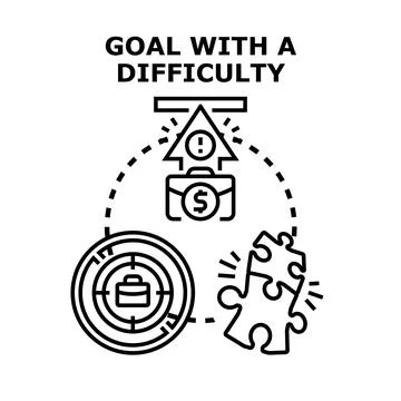 Business objectives bringing difficulty and challenge 스톡 일러스트