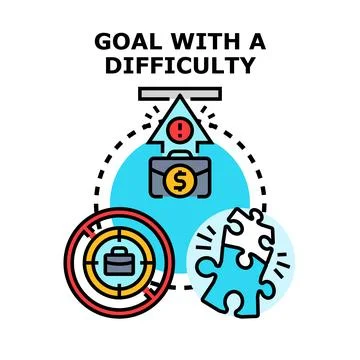 Business objectives bringing difficulty and challenge Stock Illustration