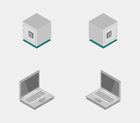 Business objects set icon illustrated in vector on white background Stock Illustration