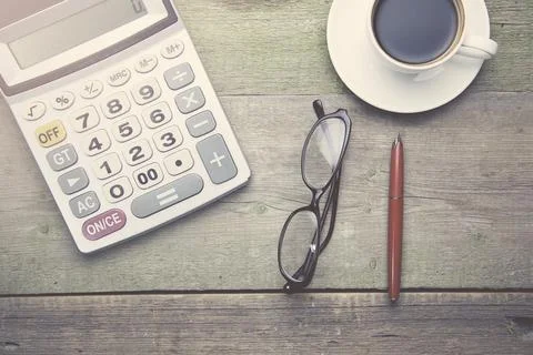 Business objects on table Stock Photos