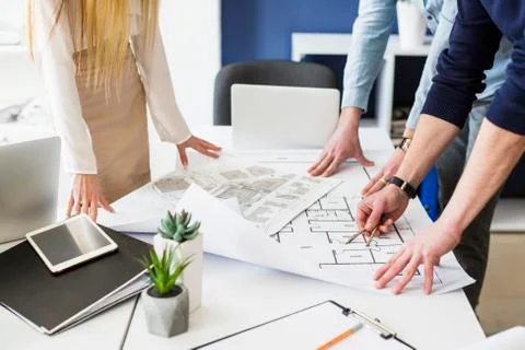 Business objects of team engineers office with construction engineer architec 스톡 사진