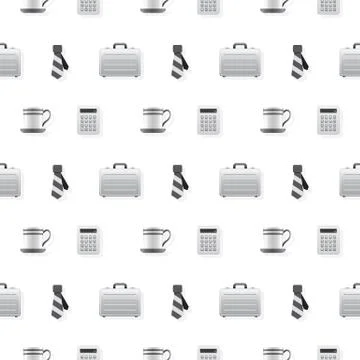 Business At the Office Clear Seamless Pattern Stock Illustration