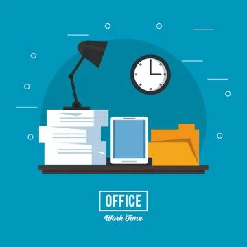 Business office elements 库存插图