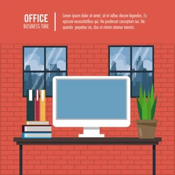 Business office elements Stock Illustration