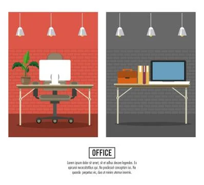 Business office elements Stock Illustration