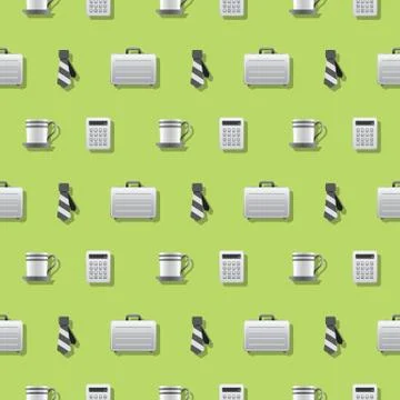 Business At the Office Seamless Pattern Stock Illustration