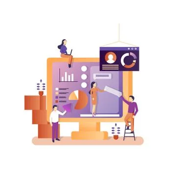 Business office vector concept for web banner, website page Illustrazione stock