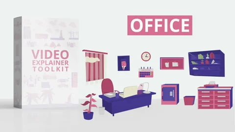 Business Office Video Explainer Toolkit After Effects stock
