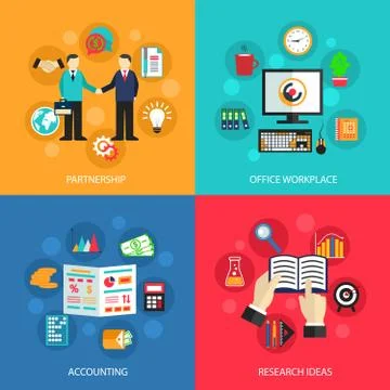 Business office work concept 库存插图