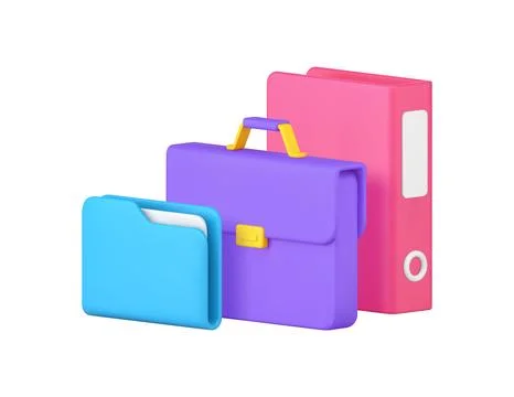 Business office work optimization accounting document paperwork 3d icon reali Stock Illustration