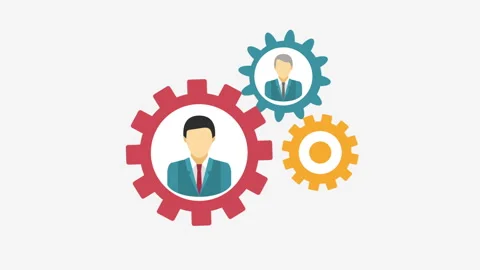 Business Office Workers On Gear Elements Stock Footage 283889824