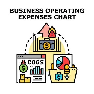 Business operating expenses chart analysis decreasing costs Stock Illustration