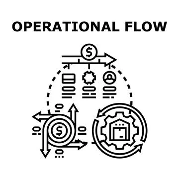 Business operational flow process visualizing money logistic management Stock Illustration