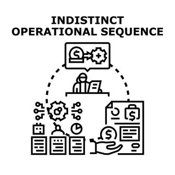Business operational process generating profit and managing data Stock Illustration