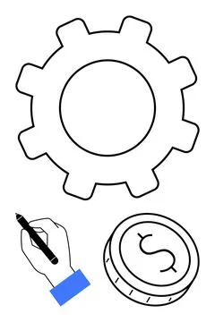 Business operations, financial planning, engineering, creativity, problem-sol Stock Illustration