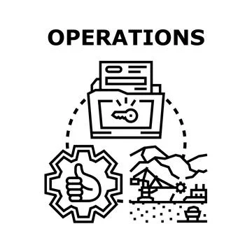 Business operations management processes icon vector Stock Illustration