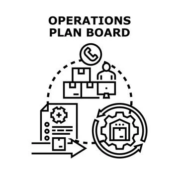 Business operations planning board system strategy イラスト素材