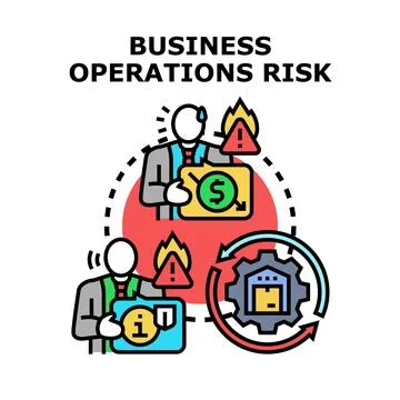 Business operations risk management challenges and financial problems Stock Illustration