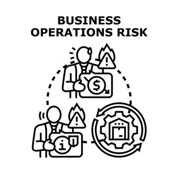 Business operations risk management challenges and financial problems Stock Illustration