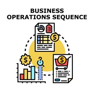 Business operations sequence management strategy developing Stockillustratie