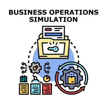 Business operations simulation planning system optimization Stock Illustration