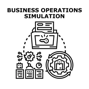 Business operations simulation planning system optimization Stock Illustration