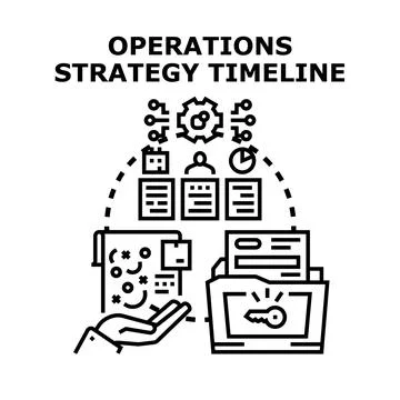 Business operations strategy timeline developing action plan Stock Illustration