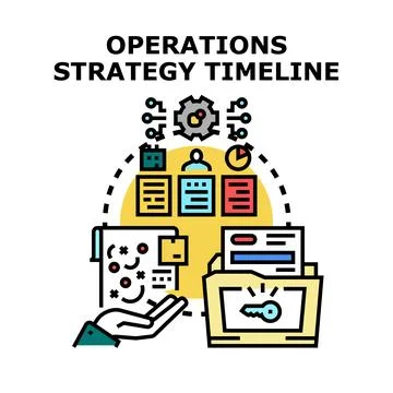 Business operations strategy timeline developing action plan Stock Illustration