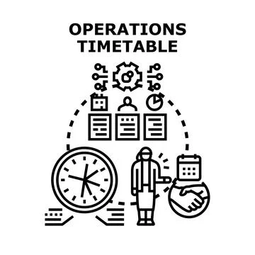 Business operations timetable planning and scheduling concept Stock Illustration