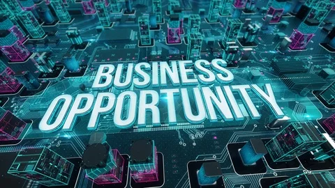 Business opportunity with digital technology concept Stock Footage