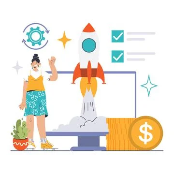 Business Optimization concept. Flat vector illustration Illustrazione stock