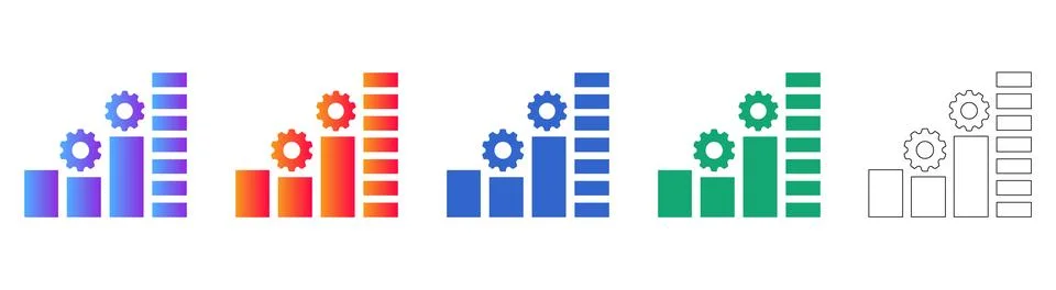 Business Optimization Gear Chart Set Stock Illustration
