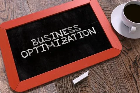 Business Optimization Handwritten by White Chalk on a Blackboard 스톡 일러스트