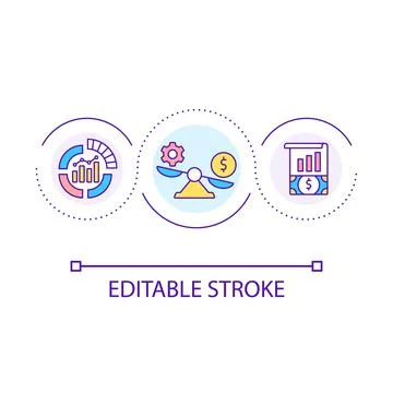Business optimization loop concept icon Illustrazione stock