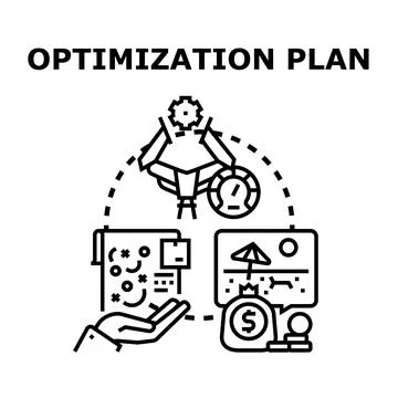 Business optimization plan concept developing process Stock Illustration