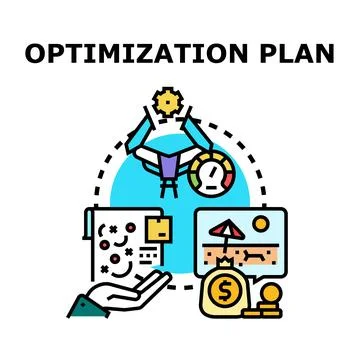 Business optimization plan concept developing process Stock Illustration