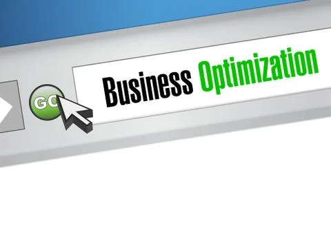 Business optimization web browser sign concept Illustrazione stock