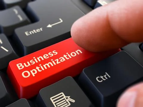 Business Optimization - Written on Red Keyboard Key イラスト素材